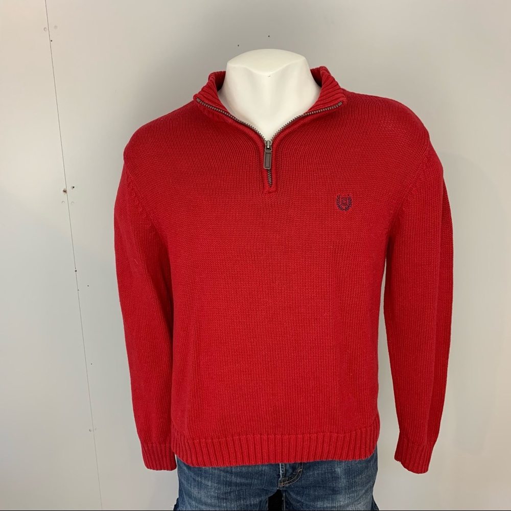 Chaps 1/4 Zip Mock Neck Sweater
